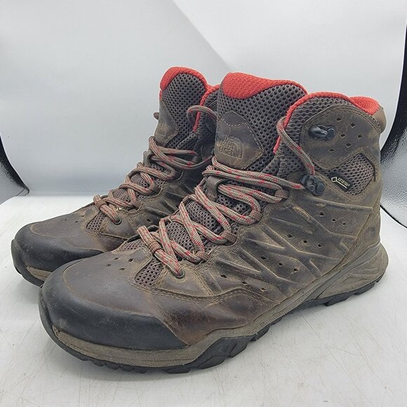 The North Face Hedgehog Mens 8.5 Hike II Mid Gore Tex Bone Brown Rage Red main image 7